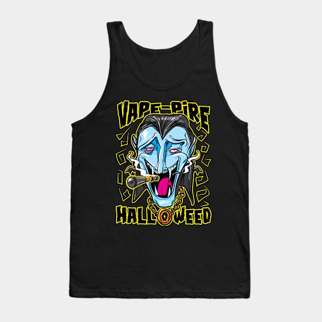 Happy Halloweed with Count Vape-ula the Vape-pire Tank Top by eShirtLabs